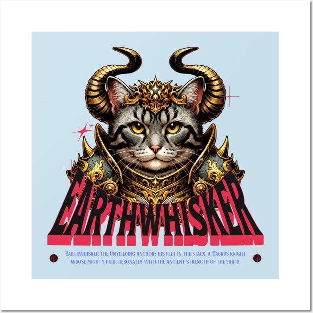 Taurus Cat Knight - Zodiac Astrology Warrior Wall Art by Conversion Threads